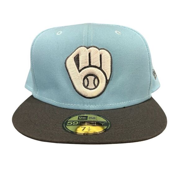 Milwaukee Brewers New Era 59FIFTY Fitted Hat Size 7 1/2 Multicolor - Picture 1 of 7